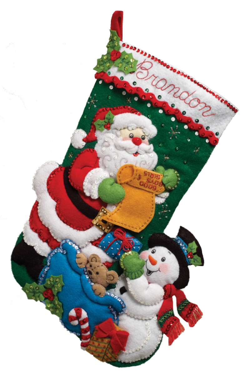 MerryStockings Outdoorsman Santa 18 Felt Christmas Stocking Kit